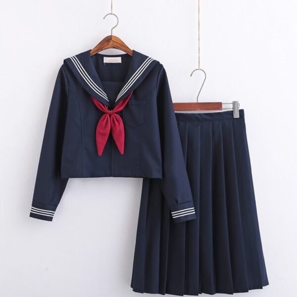 Hot Spring New Products School Uniform Long Skirt Sailor Top Sets College High School Girls Cosplay 600x600