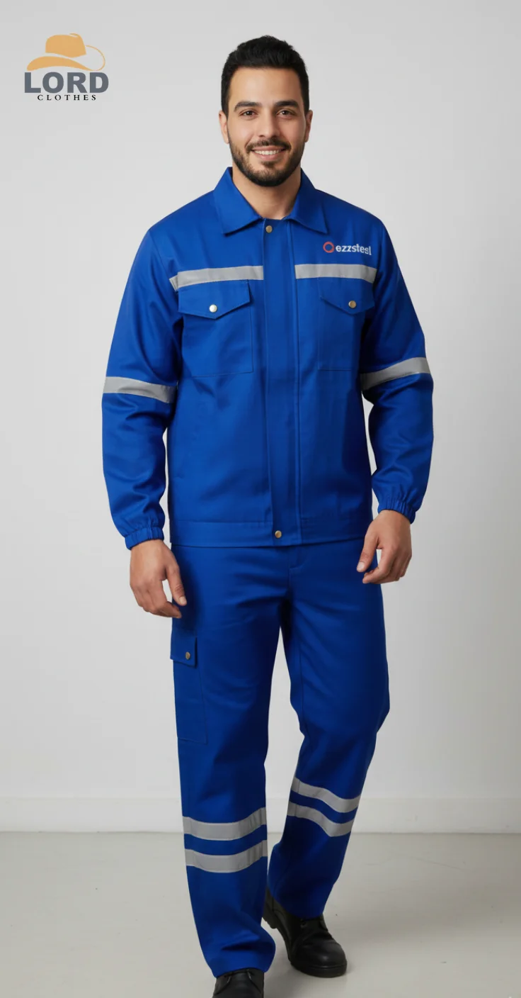 افضل يونيفورم عمال | بدلة عمال قطعتين شرائط عاكسه وتطريز اللوجو